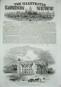 Old Antique Print 1854 Majesty Queen Castle Balmoral Scotland Horse Cart 19th