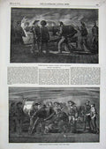 Old Antique Print 1854 Gunnery Practice Ship Jean D'Acre Loading War Navy 19th