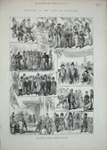 Original Old Antique Print 1879 Marriage Duke Connaught Wedding Windsor Castle