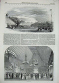 Old Antique Print 1847 Knowsley Sports Lawn Grand Ball Festivities Dance 19th