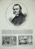 Original Old Antique Print Pope Wesleyan 1877 Berlin Railway Hospital Train War