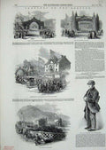 Old Antique Print 1848 Ballater Banchory Arch Aboyne Deer Stalker Duff'S 19th