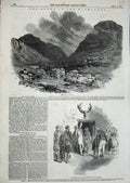 Original Old Antique Print 1847 Highlands Scotland Glencoe Scotch Bard Royal