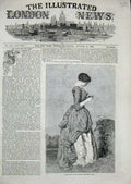 Original Old Antique Print 1846 Prophecy Flower Beautiful Lady Woman Victorian