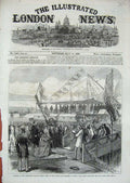 Antique Print *3511 1869 Alexandra Dock King'S Lynn Prince Wales Ships Art
