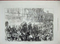 Original Old Antique Print 1876 Lord Mayor Show Temple Bar London Elephants