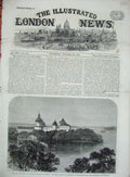 Antique Old Print *3513 1864 Prince Wales Sweden Royal Palace Gripsholm Malar
