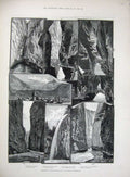 Original Old Antique Print Aar-Schlucht Meiringen Switzerland 1889 Schraibach
