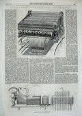 Old Antique Print 1860 Bonelli'S Electric Silk Loom Machinery Manufacture 19th