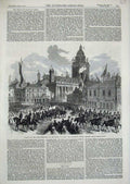 Antique Print *3514 1868 Leeds Exhibition Prince Wales George Street Horses