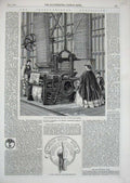 Original Old Antique Print 1862 Hobbs Lock Indicator Smith Power-Loom Carpets