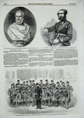 Old Antique Print 1858 French Guard Crystal Palace Havelock Straubenzee 19th
