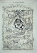 Original Old Antique Print 1866 Sketches Four Kings Candyland Caricature 19th