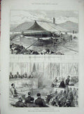 Old Antique Print 1882 Court Arabi Pasha Egyp Cairo Naval Gunnery Spezia 19th