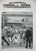 Original Old Antique Print 1891 French English Seamen War Cruiser Ship Fine Art