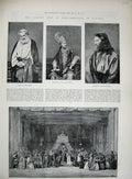 Old Antique Print 1890 Vashti Esther Bible Bavaria Theatre Ober-Ammergau 19th