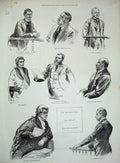 Original Old Antique Print Baccarat Case Court 1891 Williams Jury Judge Asquith