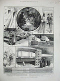 Old Antique Print 1891 Royal Naval Exhibition Chelsea Nelson Victory Ship 19th