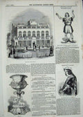 Old Antique Print Newcastle Grand Stand Cup Horse Majesty'S Theatre 1843 19th
