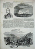 Original Old Antique Print 1852 Spas England Matlock Bath Exelmans Iceberg Cape