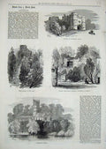 Original Old Antique Print Carisbrook Castle 1874 Church Keep Charles Victorian