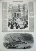Old Antique Print 1854 Ship Wreck Olinda Infanta Royal Chapel Madrid Baby 19th