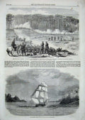 Old Antique Print 1862 Calypso Ship Straits Magellan War America Bucktail 19th