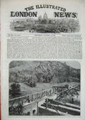 Original Old Antique Print 1859 Glasgow New Waterworks Loch Katrine Scotland