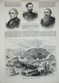 Old Antique Print 1876 War Herzegovina Battle Cameron Glaway Leigh Army 19th