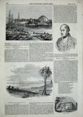 Old Antique Print 1884 Sudeley Castle Tunis Stockholm Lord Campbell Ships 19th