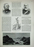 Old Antique Print 1884 Egypt Assouan Philae Tree King Jesmond Manby Sir 19th