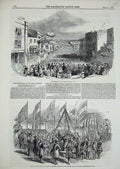 Old Antique Print 1846 Isle Wight Prince Albert Victoria Yacht Club House 19th
