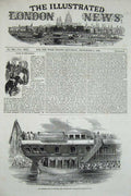 Original Old Antique Print 1848 Queen Scotland Woolwich Ship Yacht Boat 19th