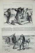 Original Old Antique Print 1873 Loss Northfleet Ship Seamen Dungeness Beachmen