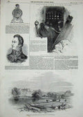 Original Old Antique Print 1847 Alnwick Castle Duke Northumberland Paul Prison