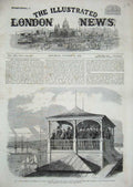Original Old Antique Print 1864 Prince Wales Sweden Stockholm Mosebacke Garden