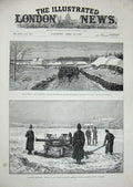 Original Old Antique Print 1888 Siers Russian Dragoons Canadian Artillery War