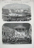 Old Antique Print 1863 Lynn Royal Wedding Lancaster Torchlight Procession 19th