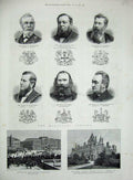 Original Old Antique Print 1885 Didsbury Adamson Hotel Sweden Mayor York Leeds