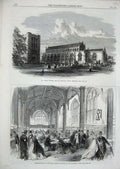 Old Antique Print 1864 St James'S Church Edmunds Guildhall York Science 19th