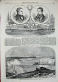 Old Antique Print 1859 River Tyne Boat Race Kelly Chambers Thames Fulham 19th