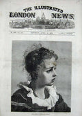 Original Old Antique Print 1874 Portrait Nina Little Girl Bonifazi Art 19th