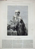 Original Old Antique Print 1878 Rebecca Beautiful Womanlady Water Carrier 19th