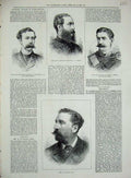 Original Old Antique Print 1880 Brownlow Brown Frome Siers Birch War Army 19th