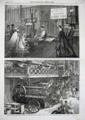 Old Antique Print 1862 Besley'S Type Casting Machine Agricultural Ransome 19th