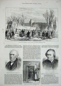 Old Antique Print 1876 Memorial Tablet Keats Rome Poonah Gauntlett Taylor 19th