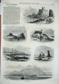 Old Antique Print Lorne 1871 Dunolly Castle Ardtornish Iona Kilchurn Mull 19th