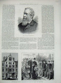 Old Antique Print Duke Abercorn 1885 Prince Wales Institute Whitechapel 19th
