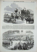 Old Antique Print 1857 Prince Albert Abney Hall Manchester Art-Treasures 19th