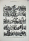 Old Antique Print 1879 Silver Wedding Emperor Austria Vienna Procession 19th